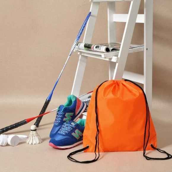 Linen Travel drawstring Backpack  Student gym Bag - Picture 5 of 7